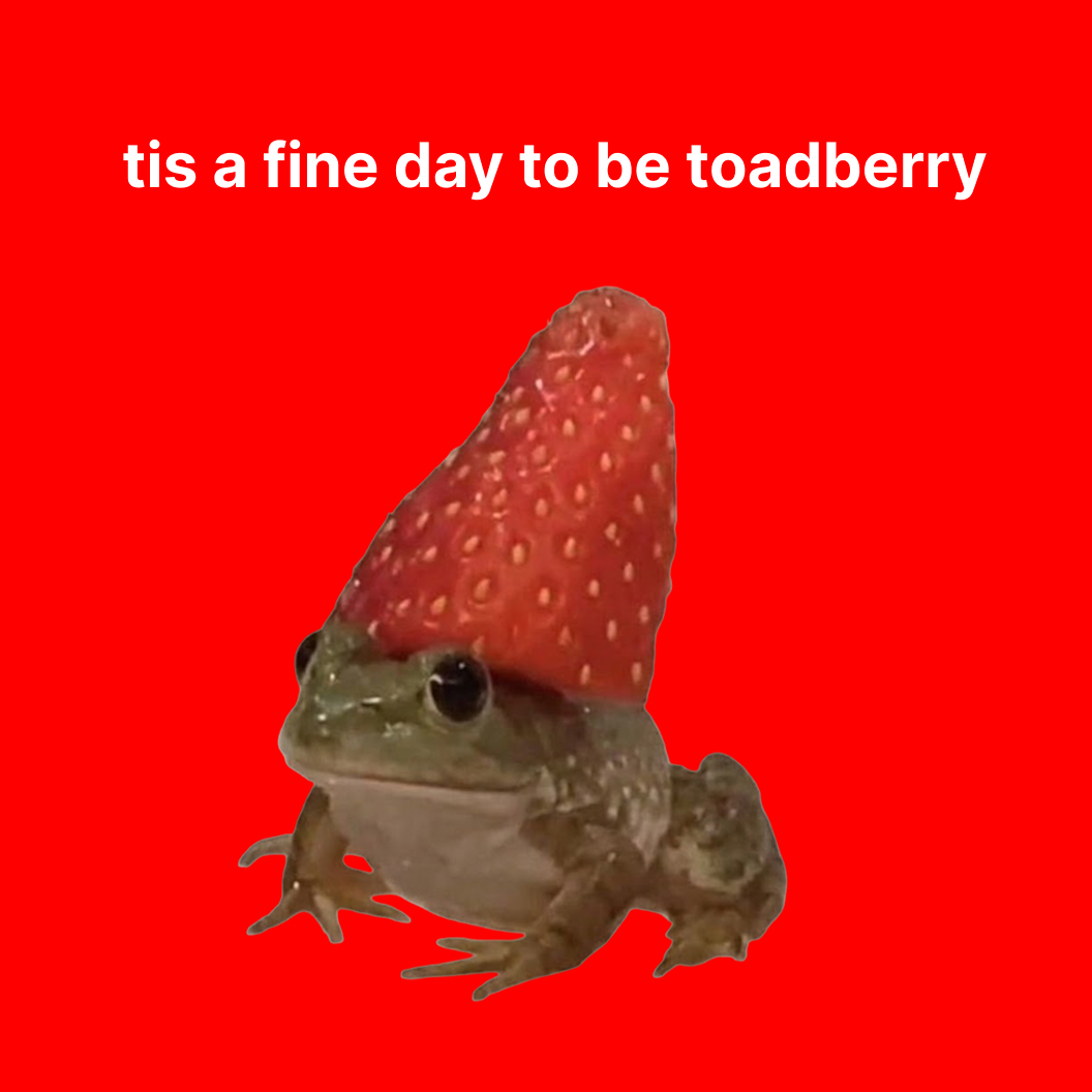 Berry Toad on a red background